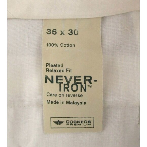 Dockers Premium Men’s 36x29 Khaki Pants Bundle – Pleated Relaxed Fit - Picture 8 of 16